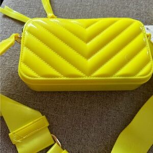 Bright Yellow Quilted Crossbody Bag